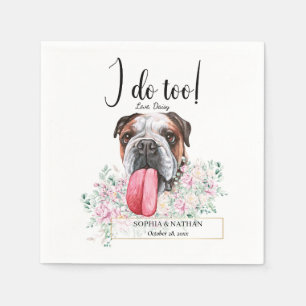 Serviette En Papier Anglais Bulldog Mariage Cocktail Napkins
