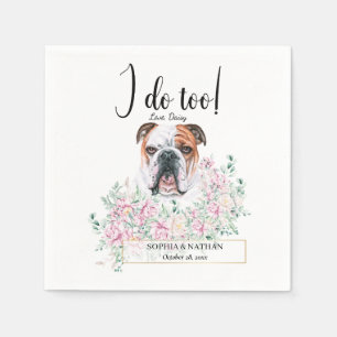 Serviette En Papier Anglais Bulldog Mariage Cocktail Napkins
