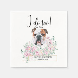 Serviette En Papier Anglais Bulldog Mariage Cocktail Napkins