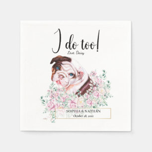 Serviette En Papier Anglais Bulldog Mariage Cocktail Napkins