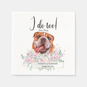 Serviette En Papier Anglais Bulldog Mariage Cocktail Napkins
