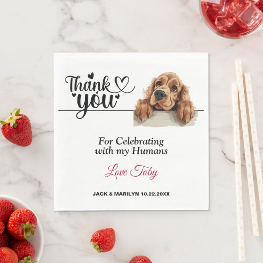 Serviette En Papier Anglais Cocker Espagnol Mariage Merci (En situation)