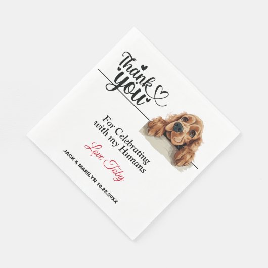 Serviette En Papier Anglais Cocker Espagnol Mariage Merci (Coin)