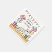 Serviette En Papier Anglais Crème Golden Retriever coloré Anniversaire (Coin)