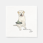 Serviette En Papier Anglais Crème Mariage d'or (Devant)