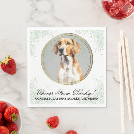 Serviette En Papier Anglais Foxhound Chien Mariage Napkins Avec Photo (En situation)