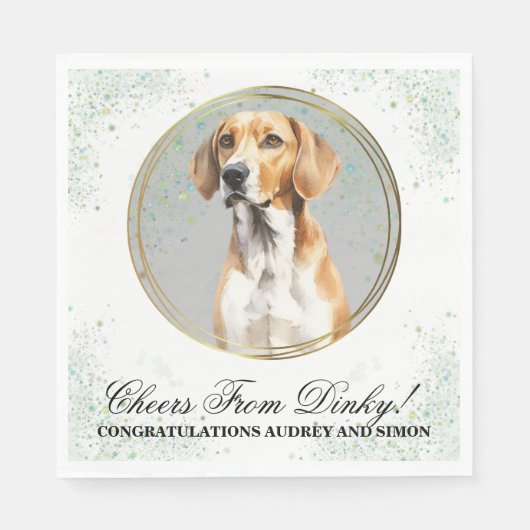 Serviette En Papier Anglais Foxhound Chien Mariage Napkins Avec Photo (Devant)