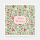 Serviette En Papier Anglais Pays Fleur sauvage Joyeux Anniversaire ser (Devant)