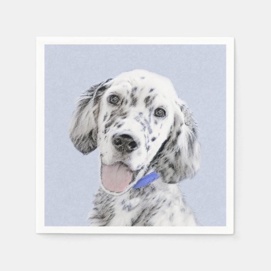 Serviette En Papier Anglais Setter Blue Belton Peinture Chien Art (Devant)