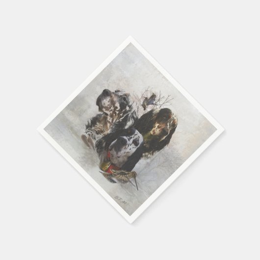 Serviette En Papier Anglais Setter, chasse à la bécasse (Coin)
