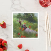 Serviette En Papier Anglais Setter, Chasse de faisan (En situation)