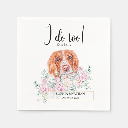 Serviette En Papier Anglais Springer Dog Mariage Cocktail Napkins (Devant)