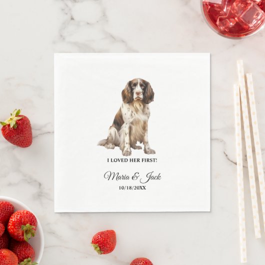 Serviette En Papier Anglais Springer Spaniel Chien Je L'Aimais Premier (En situation)