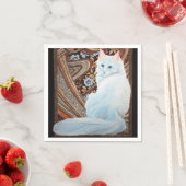 Serviette En Papier Angore turc blanc (En situation)