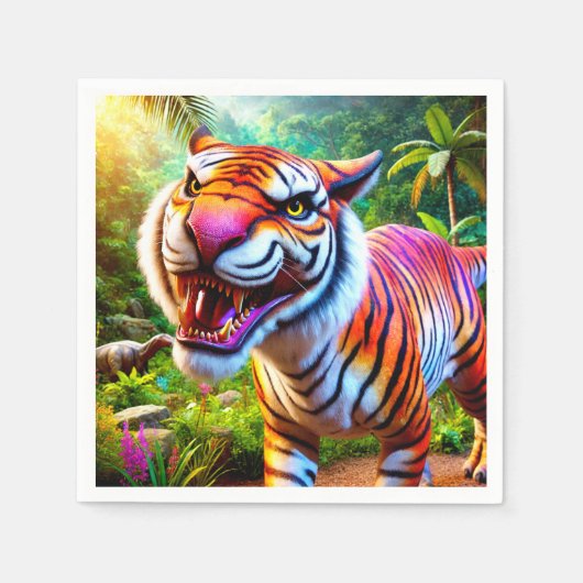 Serviette En Papier Angry Tiger (Devant)