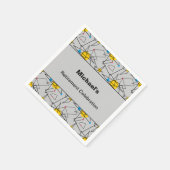 Serviette En Papier Angulaire géométrique Retro Motif personnalisé, év (Coin)