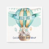 Serviette En Papier Animal Adventure Aquarelle Boho WILD ONE 1 1er (Devant)