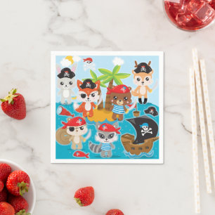 Serviette En Papier Animal Crew Party Pirate Napkins
