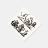 Serviette En Papier Animal Cute Art Unicorn Elephant Lion Zoo (Coin)
