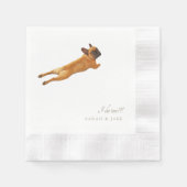 Serviette En Papier Animal de compagnie français Buldog Mariage couché (Devant)
