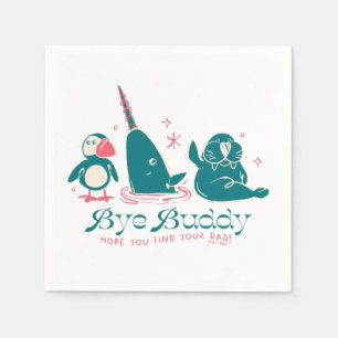 Serviette En Papier Animal Friends - Bye Buddy Hope You Find Your Papa