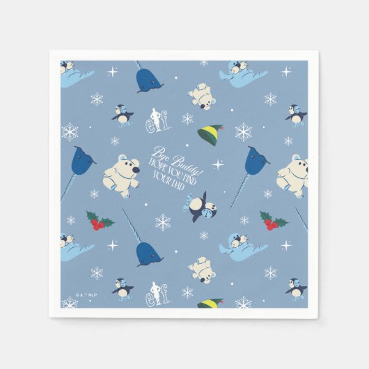 Serviette En Papier Animal Friends "Bye Buddy" Motif d'hiver (Devant)