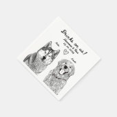 Serviette En Papier Animal personnalisé Mariage simple personnalisé (Coin)