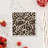 Serviette En Papier Animal Print - Léopard et Zebra - pastel (En situation)