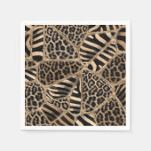 Serviette En Papier Animal Print - Léopard et Zebra - pastel (Devant)