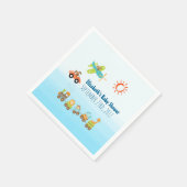 Serviette En Papier Animal Toy Train et avion Boy Baby shower (Coin)