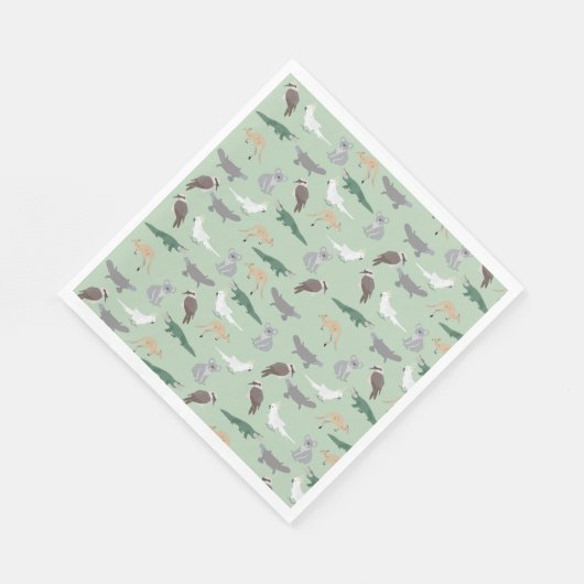 Serviette En Papier Animaux autochtones australiens Eucalyptus Motif v (Coin)
