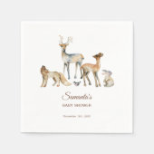 Serviette En Papier Animaux Baby shower boisé (Devant)