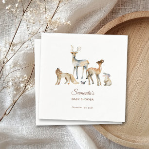 Serviette En Papier Animaux Baby shower boisé