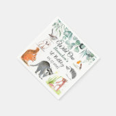 Serviette En Papier Animaux boisés mignons 1er Anniversaire sauvage un (Coin)