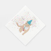 Serviette En Papier Animaux de chat amusants ayant une fête (Coin)