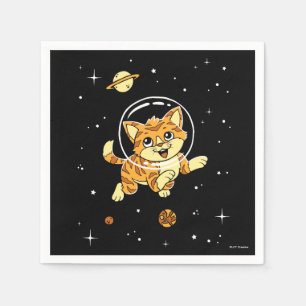 Serviette En Papier Animaux De Chat Dans L'Espace