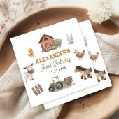 Serviette En Papier Animaux de ferme 1er anniversaire