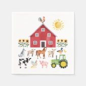 Serviette En Papier Animaux de ferme Anniversaire (Devant)