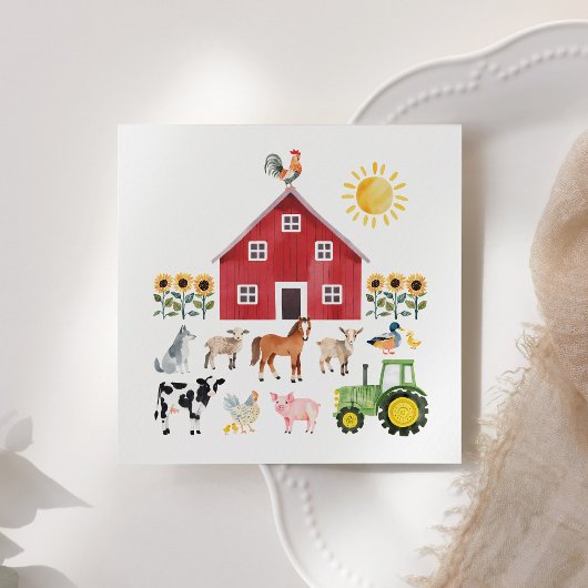 Serviette En Papier Animaux de ferme Anniversaire