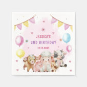 Serviette En Papier Animaux de ferme Ballons de nid Fête Anniversaire (Devant)