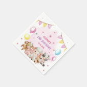 Serviette En Papier Animaux de ferme Ballons de nid Fête Anniversaire (Coin)