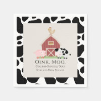 Animaux de ferme Barnyard Baby shower Beige Papier