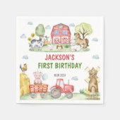 Serviette En Papier Animaux de ferme Barnyard fête d'anniversaire serv (Devant)