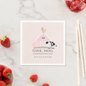 Serviette En Papier Animaux de ferme Barnyard Girl rose papier d'anniv (En situation)