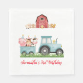 Serviette En Papier Animaux de ferme Blue Boy Barnyard Fête d'annivers (Devant)