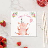 Serviette En Papier Animaux de ferme Cochon fille Anniversaire Barnyar (En situation)