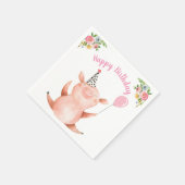 Serviette En Papier Animaux de ferme Cochon fille Anniversaire Barnyar (Coin)