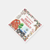 Serviette En Papier Animaux de ferme Cute Red Barnyard Farm (Coin)