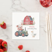 Serviette En Papier Animaux de ferme mignons Cochon fête d'anniversair (En situation)