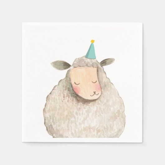 Serviette En Papier Animaux de ferme Mouton Anniversaire Barnyard Part (Devant)